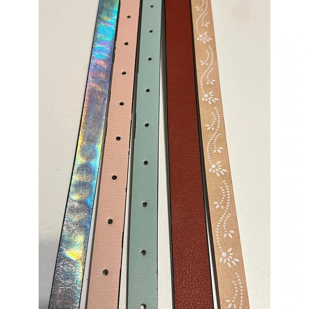 Lot‎ 5 Women's Fashion Belts Holographic Pastel Leatherette Daisy Floral 37-42